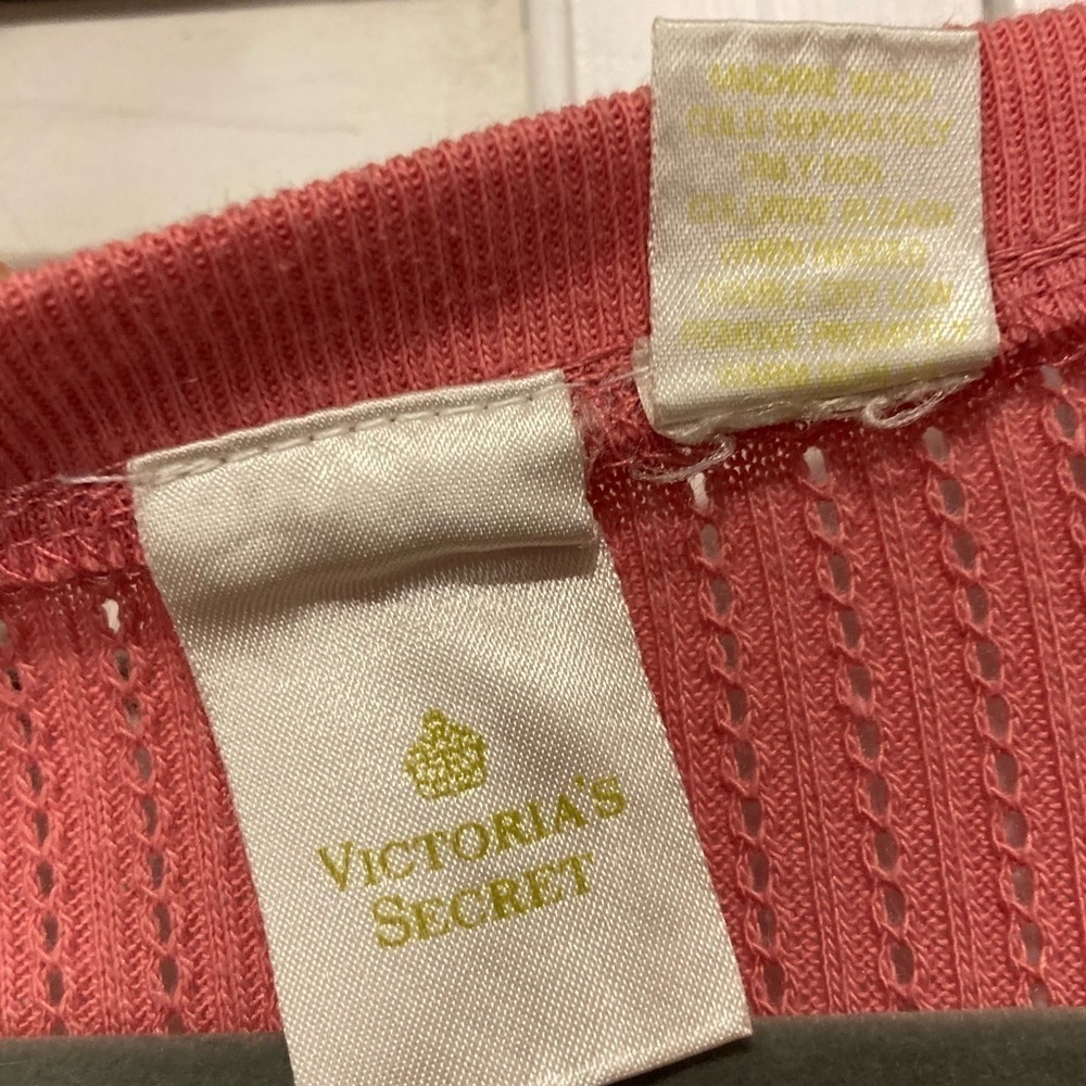Vintage Victorias Secret Pink Button Down Thermal Onesie Size Small - Picture 3 of 11